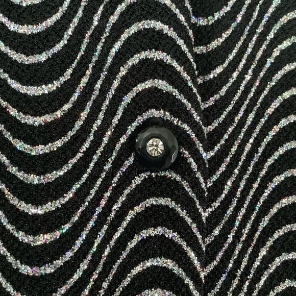 VINTAGE Glitter Evening Jacket Black Cocktail Blazer Whimsigoth Fairy Grunge 16W - Picture 4 of 8